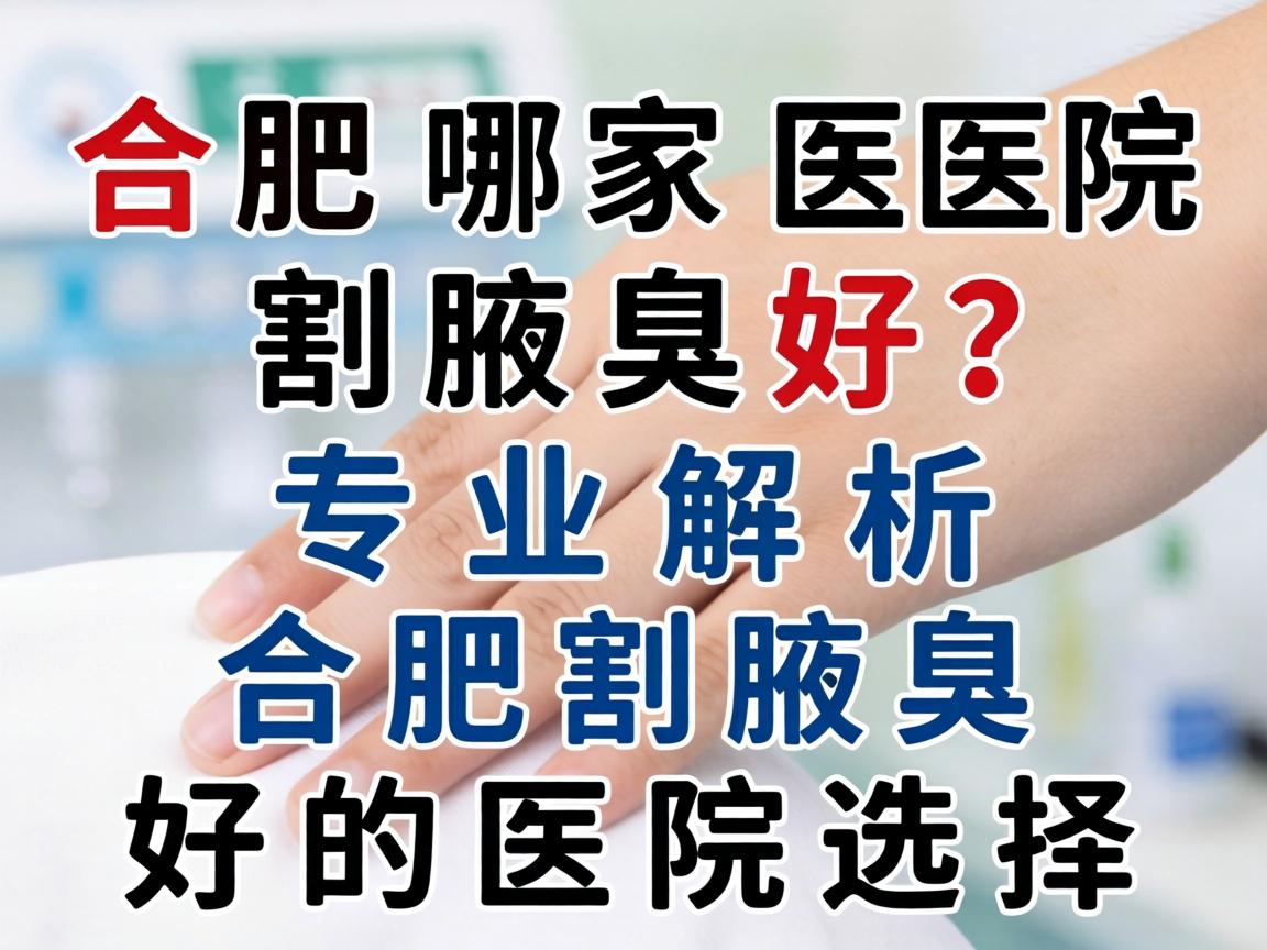 合肥哪家医院割腋臭好？专业解析合肥割腋臭好的医院选择