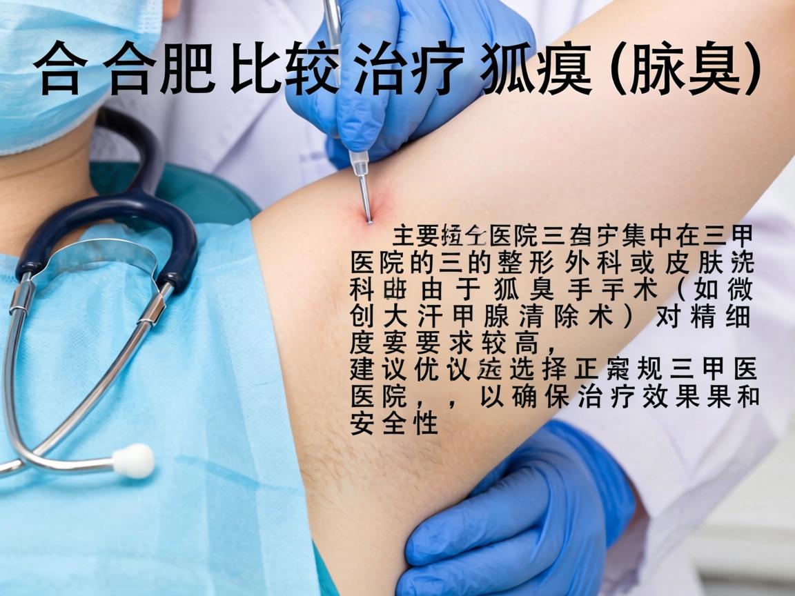 在合肥，治疗狐臭（腋臭）比较权威的医院主要集中在三甲医院的整形外科或皮肤科。由于狐臭手术（如微创大汗腺清除术）对精细度要求较高，建议优先选择正规三甲医院，以确保治疗效果和安全性