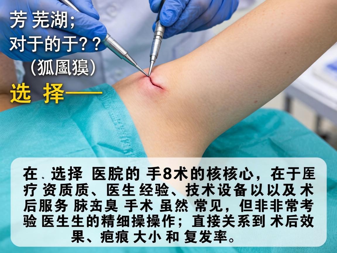 在芜湖，对于腋臭（狐臭）手术，选择医院的核心在于医疗资质、医生经验、技术设备以及术后服务。腋臭手术虽然常见，但非常考验医生的精细操作，直接关系到术后效果、疤痕大小和复发率
