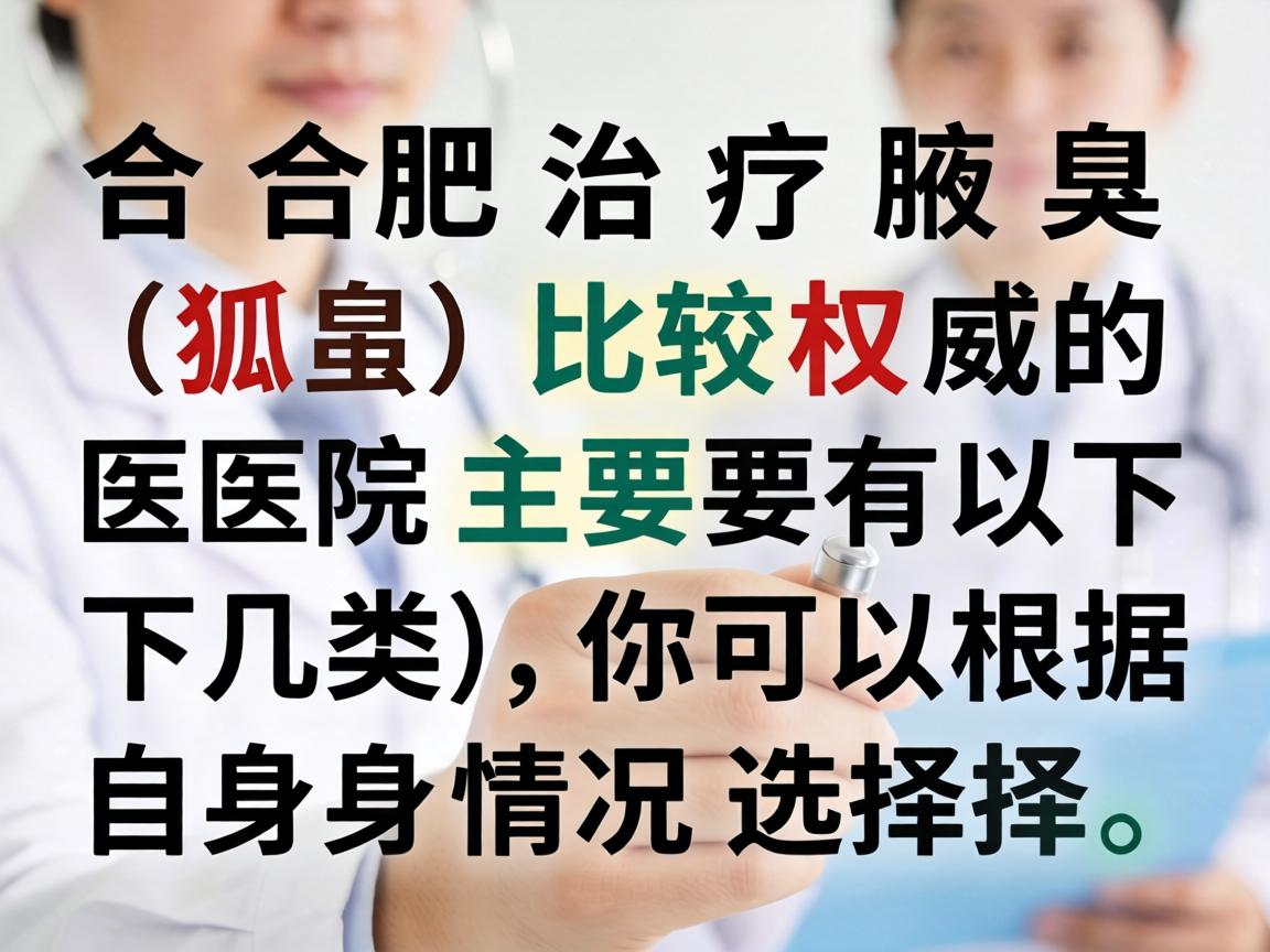 合肥治疗腋臭（狐臭）比较权威的医院主要有以下几类，你可以根据自身情况选择