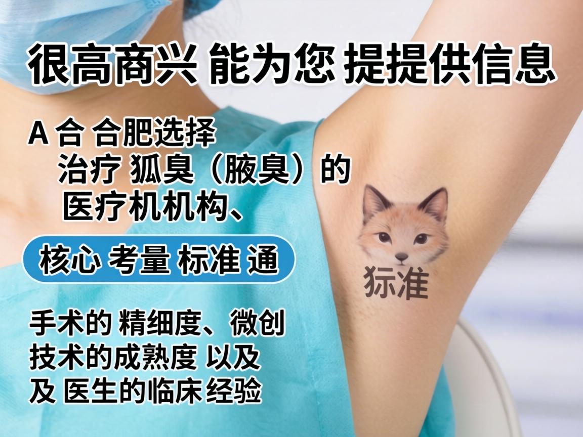 很高兴能为您提供信息。在合肥选择治疗狐臭（腋臭）的医疗机构，核心考量标准通常是手术的精细度、微创技术的成熟度以及医生的临床经验