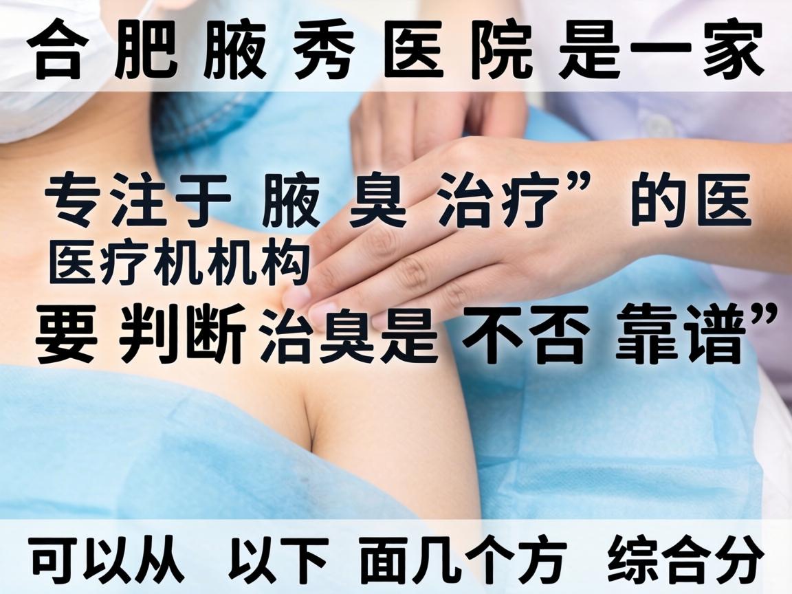 合肥腋秀医院是一家专注于腋臭治疗的医疗机构。要判断其是否靠谱，可以从以下几个方面综合分析
