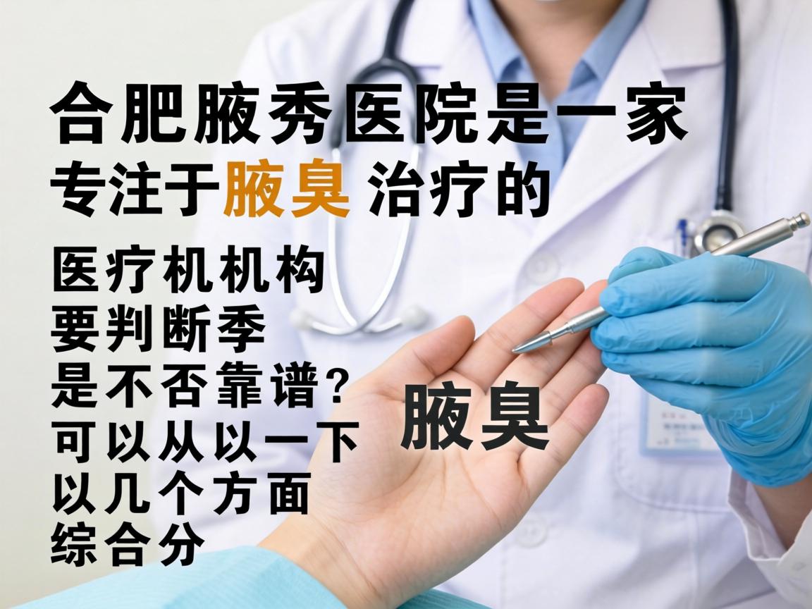 合肥腋秀医院是一家专注于腋臭治疗的医疗机构。要判断其是否靠谱，可以从以下几个方面综合分析