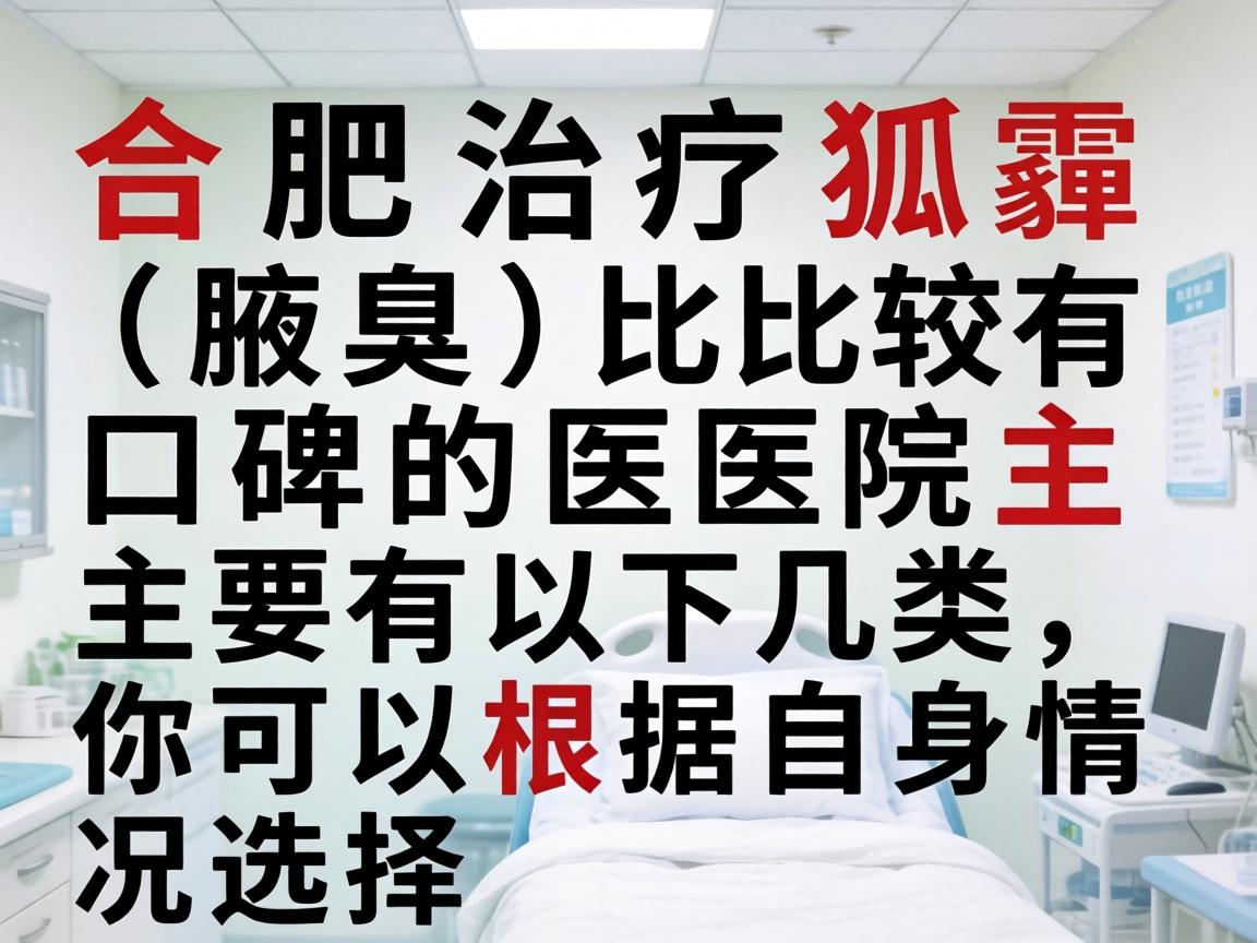 合肥治疗狐臭（腋臭）比较有口碑的医院主要有以下几类，你可以根据自身情况选择