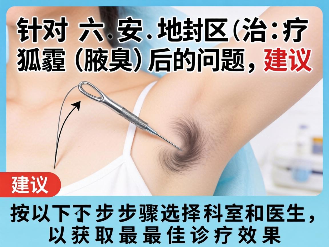 针对六安地区治疗狐臭（腋臭）的问题，建议按以下步骤选择科室和医生，以获取最佳诊疗效果