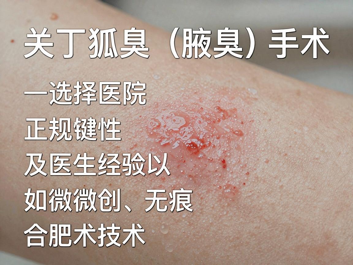 关于狐臭（腋臭）手术，选择医院的关键在于正规性、医生经验以及手术技术（如微创、无痕）合肥作为省会城市，医疗资源相对丰富。以下是一些选择建议和合肥地区相对权威的医院方向，供你参考