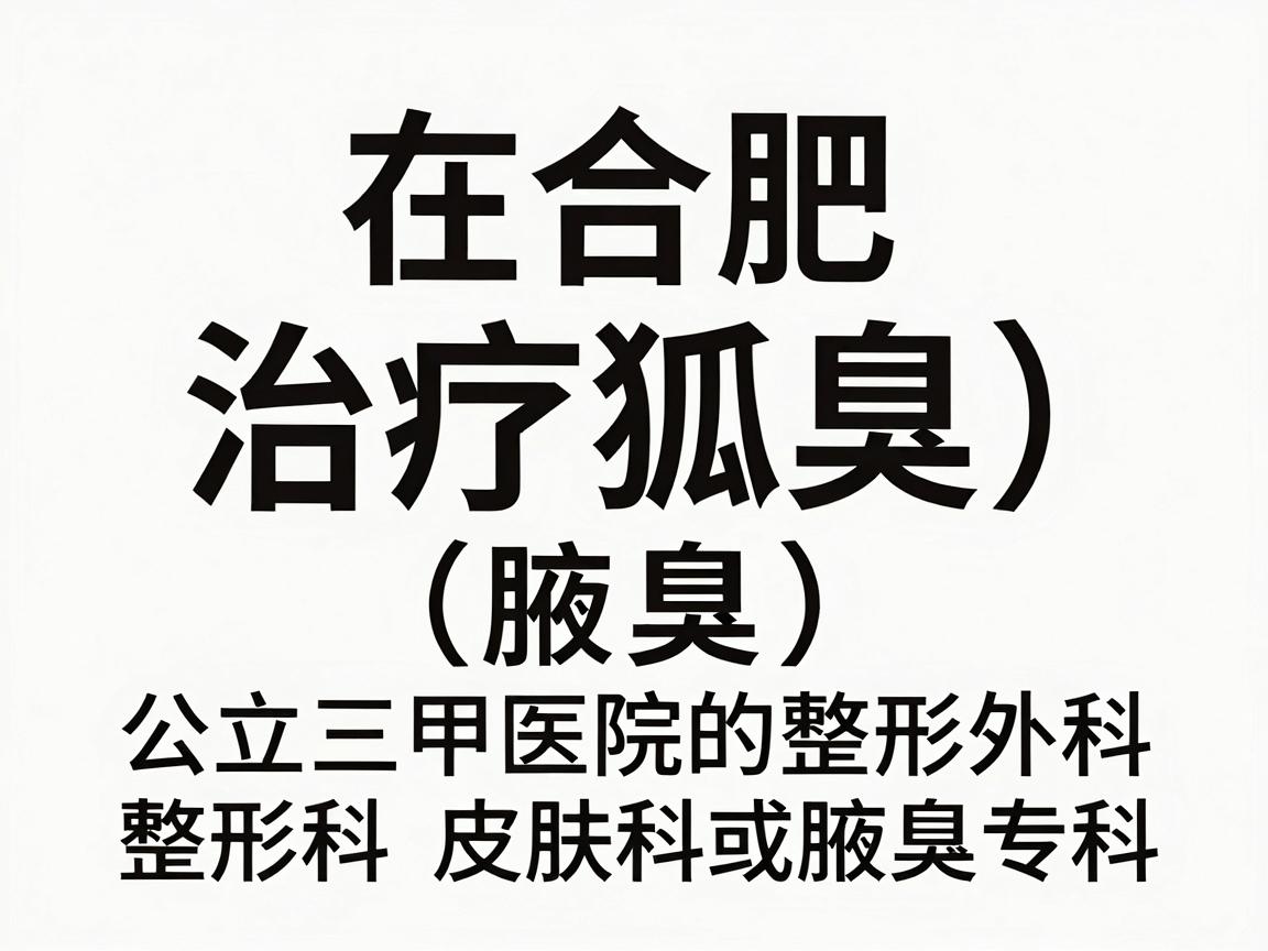 在合肥，治疗狐臭（腋臭）建议优先选择公立三甲医院的整形外科、皮肤科或腋臭专科。这类医院设备先进、医生经验丰富，且收费透明