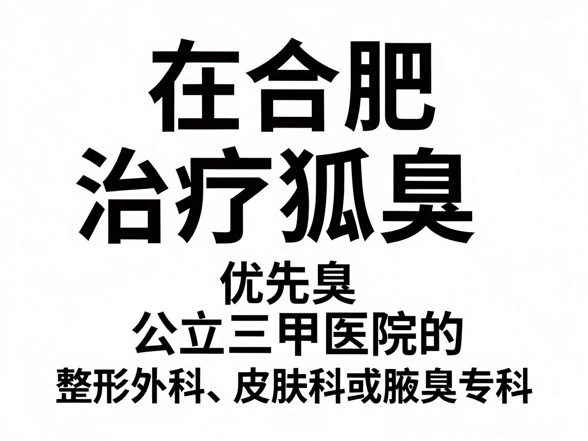 在合肥，治疗狐臭（腋臭）建议优先选择公立三甲医院的整形外科、皮肤科或腋臭专科。这类医院设备先进、医生经验丰富，且收费透明