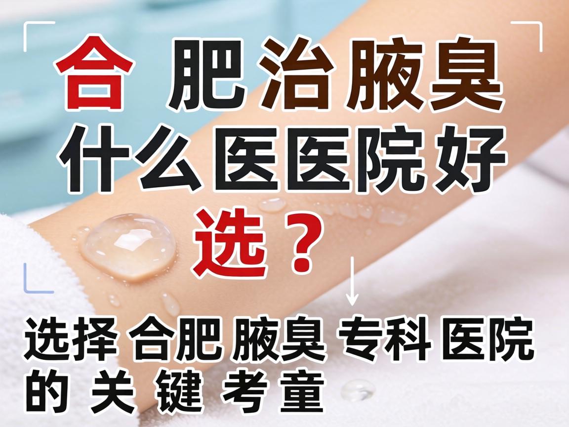 合肥治腋臭什么医院好？选择合肥腋臭专科医院的关键考量