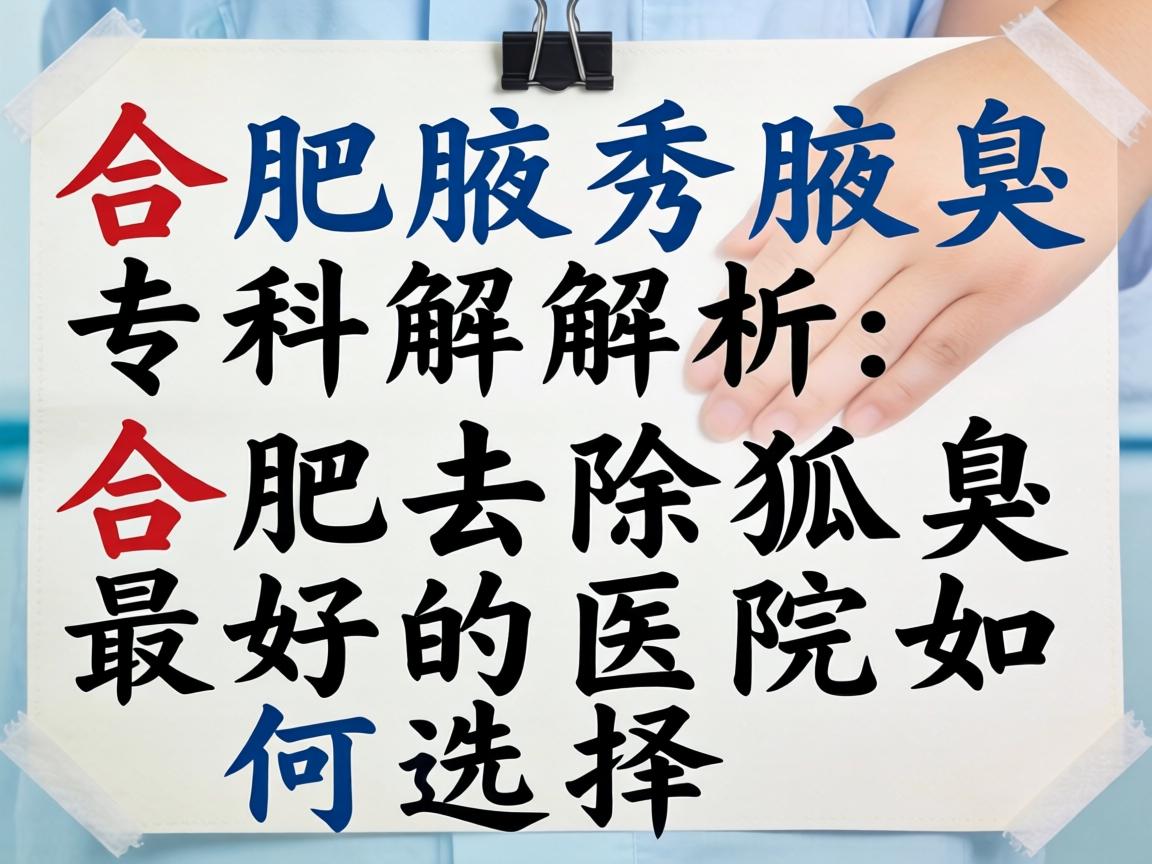 合肥腋秀腋臭专科解析，合肥去除狐臭最好的医院如何选择