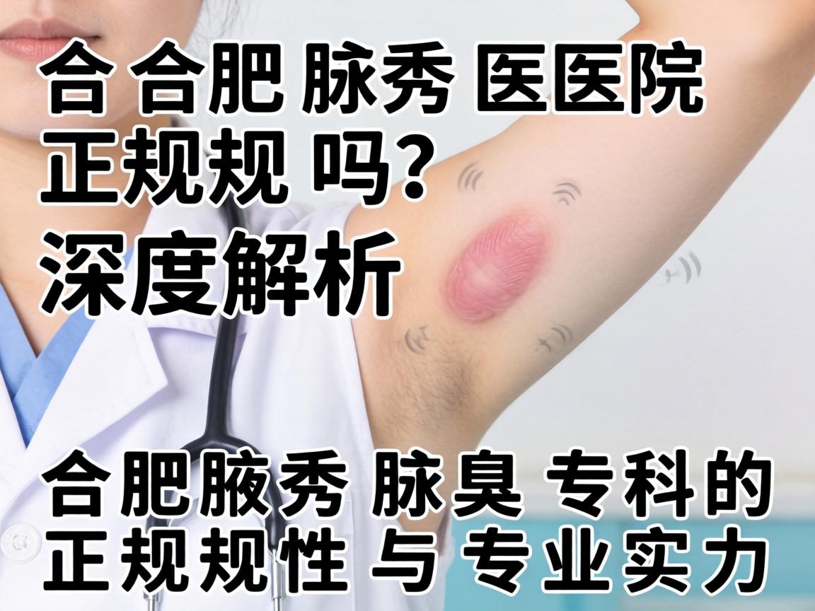 合肥腋秀医院正规吗？深度解析合肥腋秀腋臭专科的正规性与专业实力