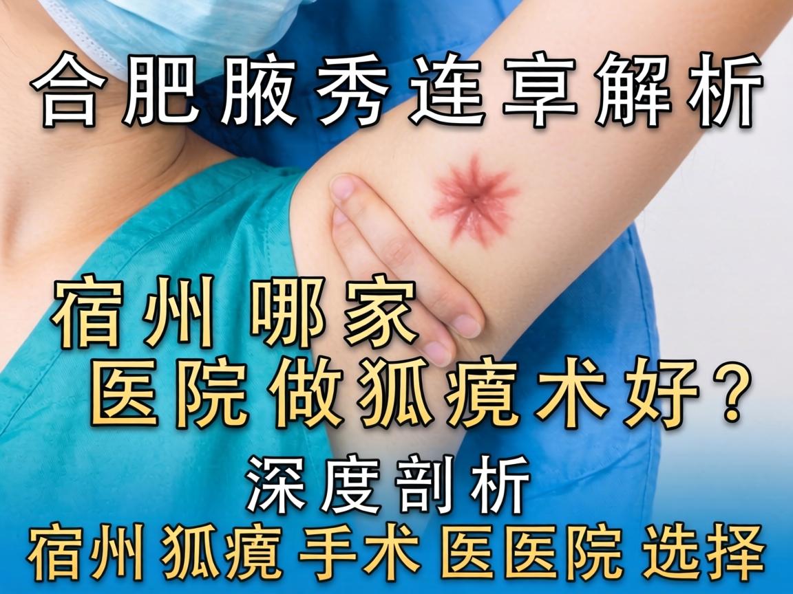 合肥腋秀解析，宿州哪家医院做狐臭术好？深度剖析宿州狐臭手术医院选择