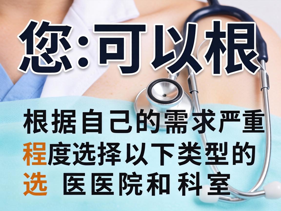 您可以根据自己的需求和严重程度,选择以下类型的医院和科室 您可以根据自己的需求和严重程度,选择以下类型的医院和科室