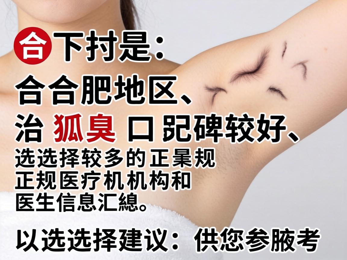 以下是合肥地区治疗狐臭口碑较好、选择较多的正规医疗机构和医生信息汇总，以及选择建议，供您参考