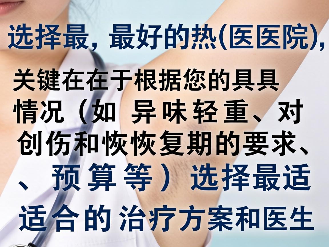 选择最好的医院，关键在于根据您的具体情况（如异味轻重、对创伤和恢复期的要求、预算等）选择最适合的治疗方案和医生