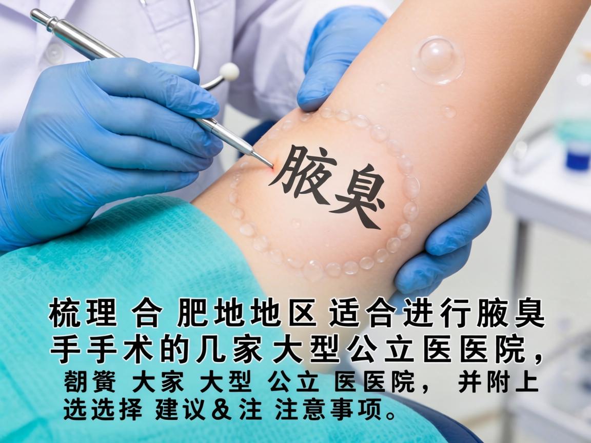 以下为您梳理合肥地区适合进行腋臭手术的几家大型公立医院,并附上选择建议和注意事项 以下为您梳理合肥地区适合进行腋臭手术的几家大型公立医院,并附上选择建议和注意事项
