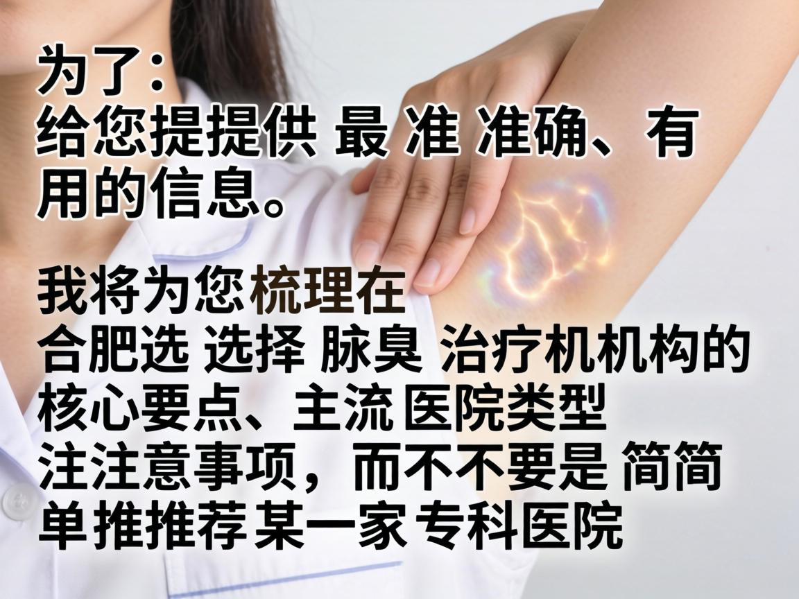 为了给您提供最准确、有用的信息，我将为您梳理在合肥选择腋臭治疗机构的核心要点、主流医院类型和注意事项，而不是简单推荐某一家专科医院