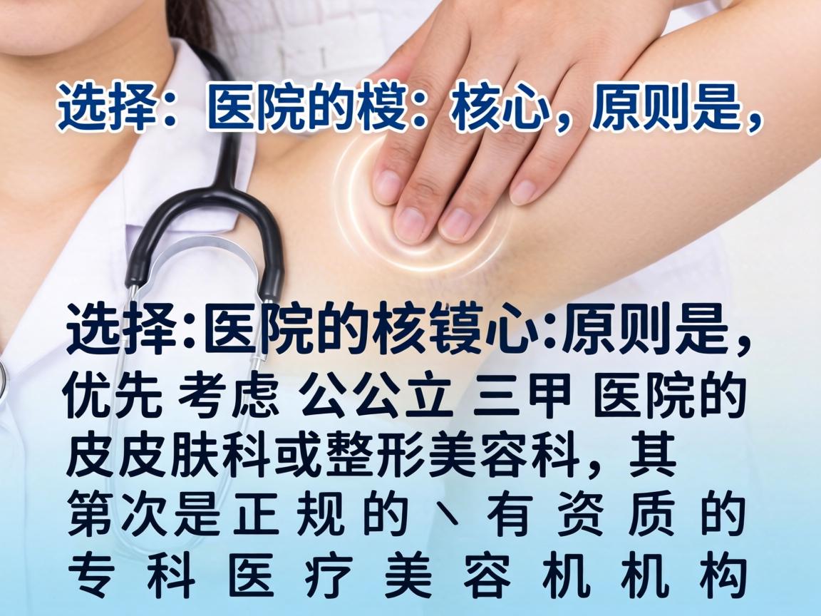 选择医院的核心原则是，优先考虑公立三甲医院的皮肤科或整形美容科，其次是正规的、有资质的专科医疗美容机构