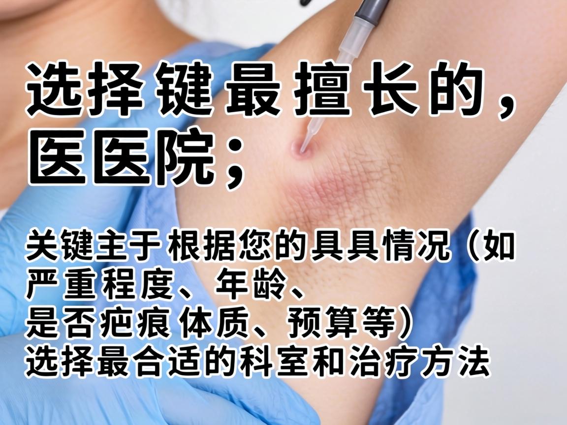 选择最擅长的医院，关键在于根据您的具体情况（如严重程度、年龄、是否疤痕体质、预算等）选择最合适的科室和治疗方法