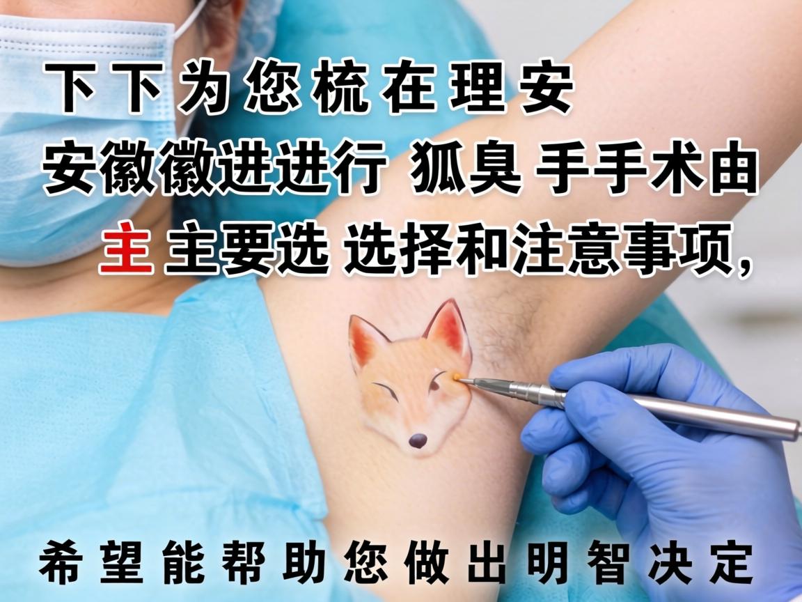 以下为您梳理在安徽进行狐臭手术的主要选择和注意事项，希望能帮助您做出明智的决定