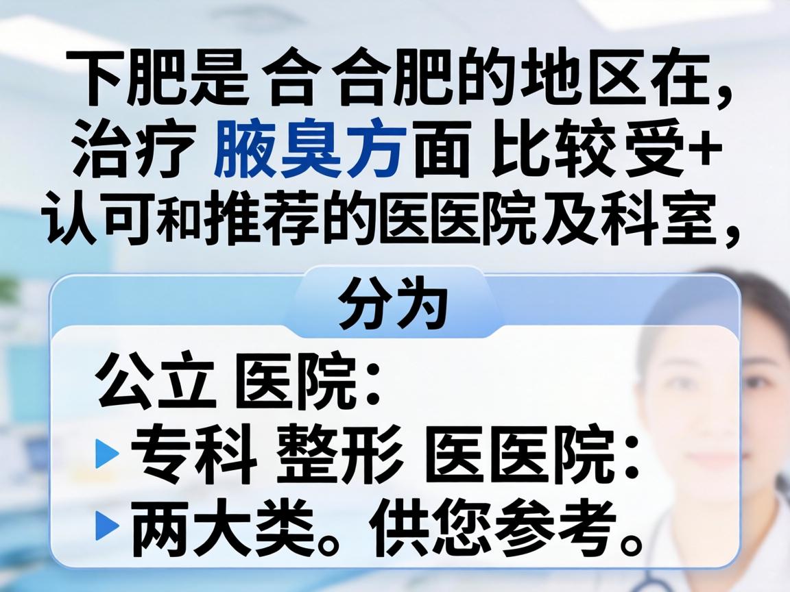 以下是合肥地区在治疗腋臭方面比较受认可和推荐的医院及科室，分为公立医院和专科整形医院两大类，供您参考