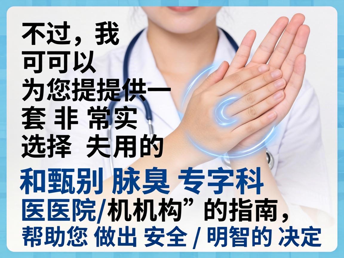 不过，我可以为您提供一套非常实用的 选择和甄别腋臭专科医院/机构的指南，帮助您做出安全、明智的决定