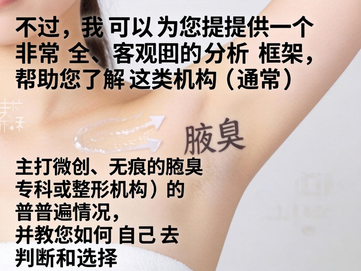 不过，我可以为您提供一个非常 全面、客观的分析框架，帮助您了解这类机构（通常指主打微创、无痕的腋臭专科或整形机构）的普遍情况，并教您如何自己去判断和选择