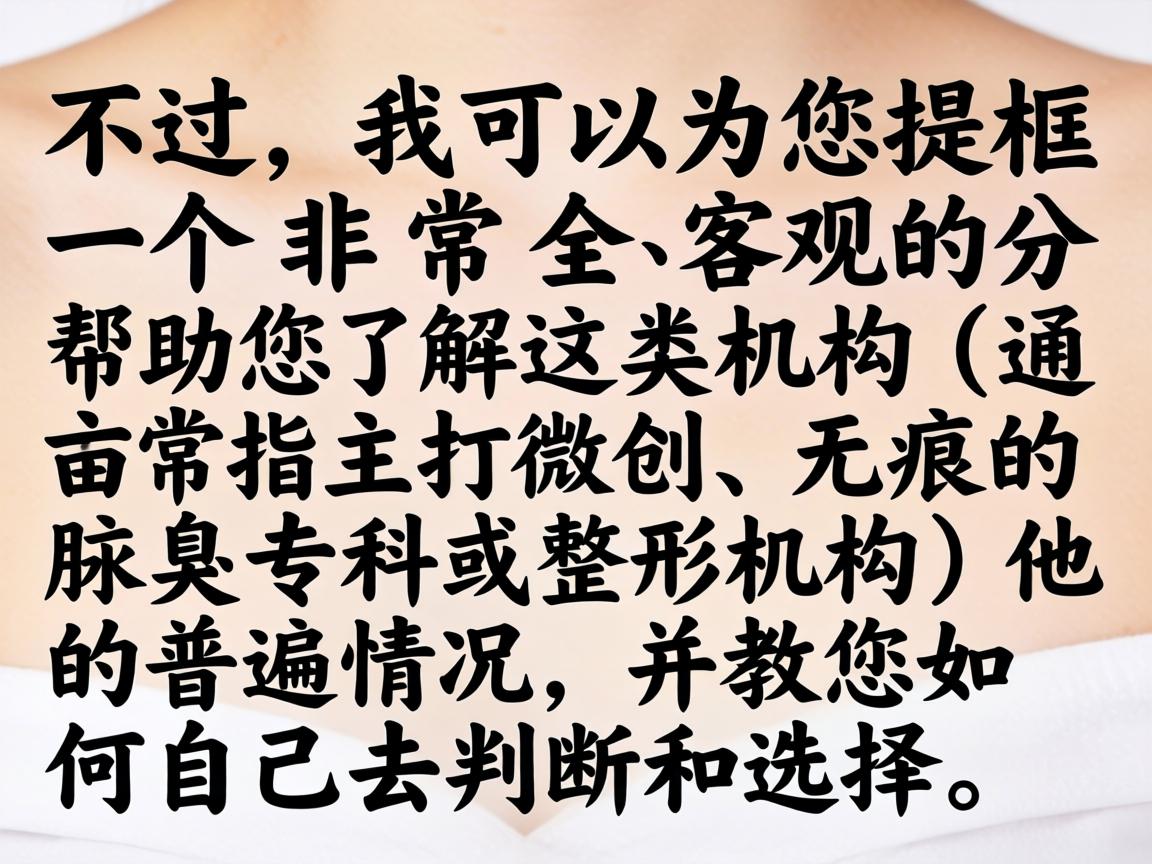 不过，我可以为您提供一个非常 全面、客观的分析框架，帮助您了解这类机构（通常指主打微创、无痕的腋臭专科或整形机构）的普遍情况，并教您如何自己去判断和选择