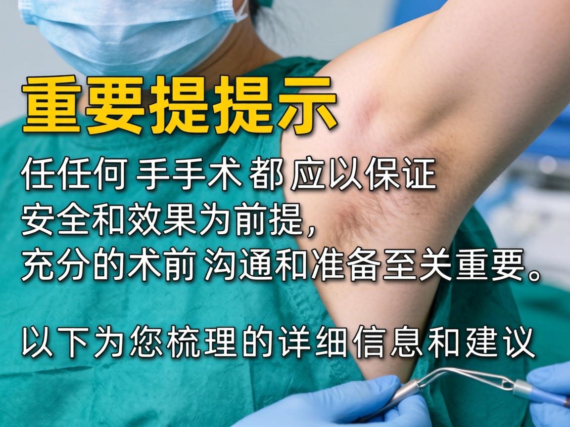 重要提示，任何手术都应以保证安全和效果为前提，充分的术前沟通和准备至关重要。以下是为您梳理的详细信息和建议