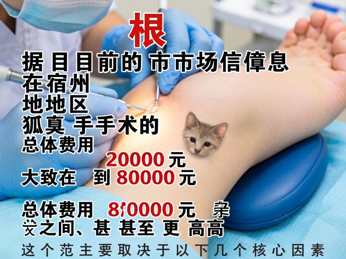 根据目前的市场信息，在宿州地区，狐臭手术的总体费用大致在 2000元 到 8000元 之间，甚至更高。这个范围主要取决于以下几个核心因素