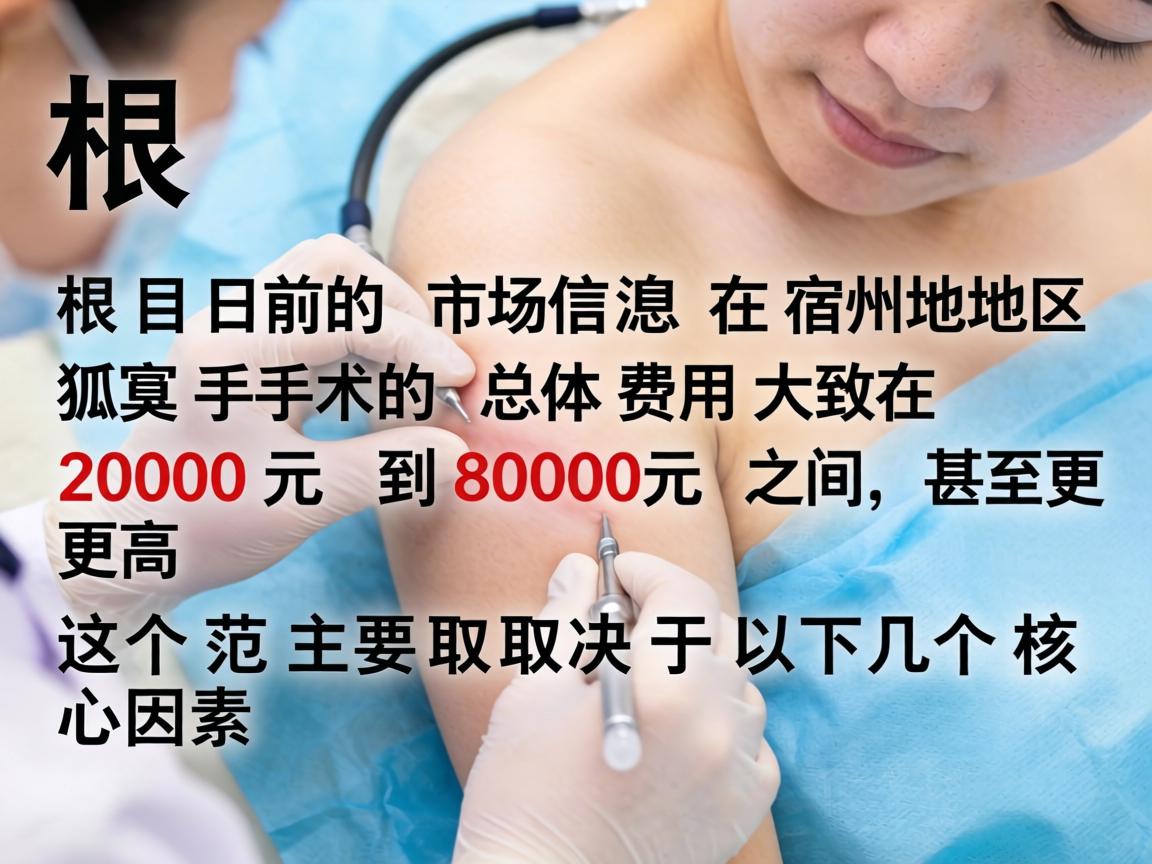 根据目前的市场信息，在宿州地区，狐臭手术的总体费用大致在 2000元 到 8000元 之间，甚至更高。这个范围主要取决于以下几个核心因素