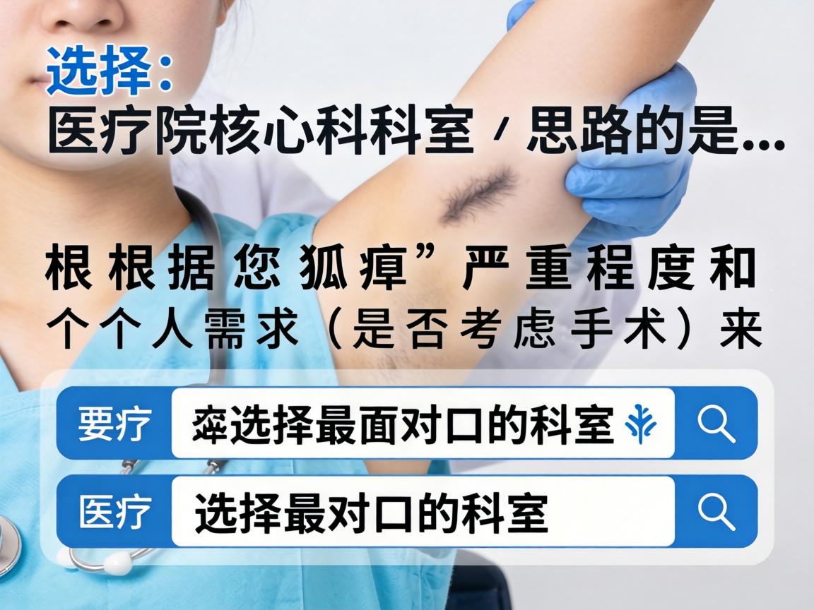 选择医院和科室的核心思路是，根据您狐臭的严重程度和个人需求（是否考虑手术）来选择最对口的科室
