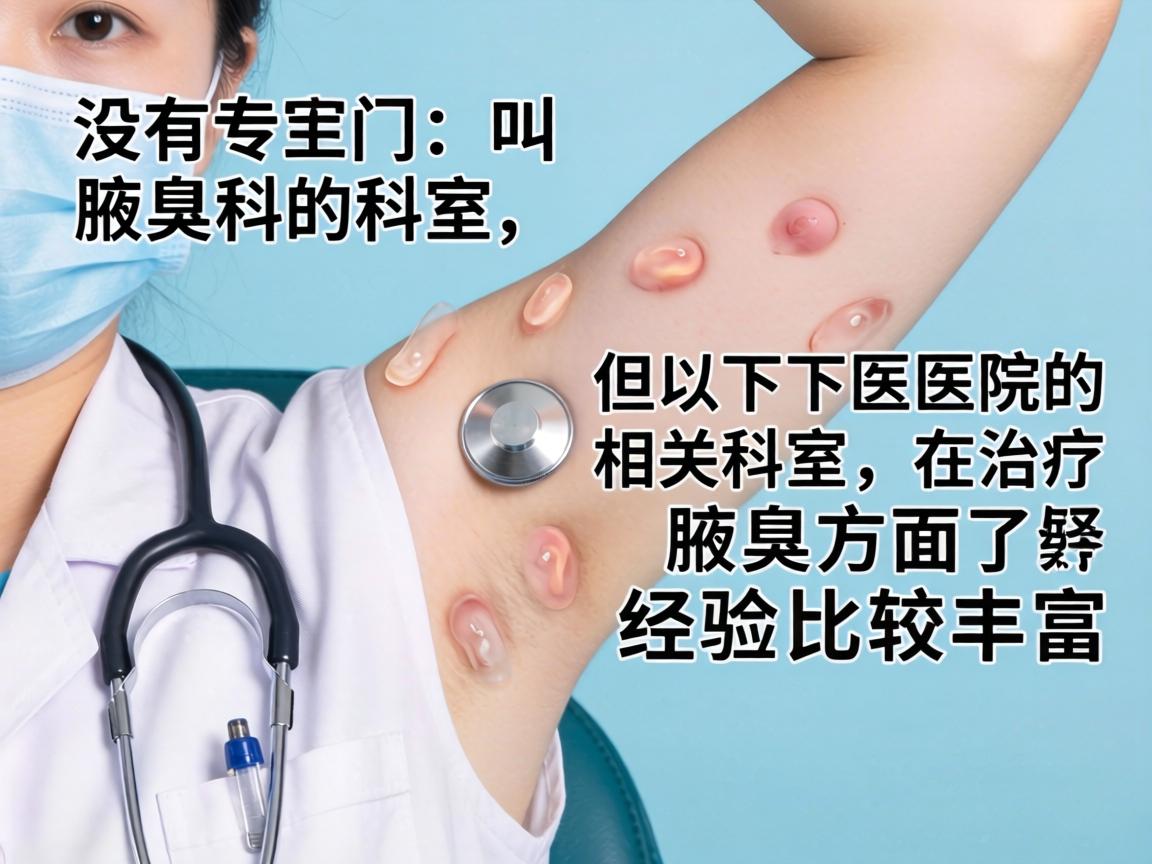没有专门叫腋臭科的科室,但以下医院的相关科室在治疗腋臭方面经验比较丰富 没有专门叫腋臭科的科室,但以下医院的相关科室在治疗腋臭方面经验比较丰富
