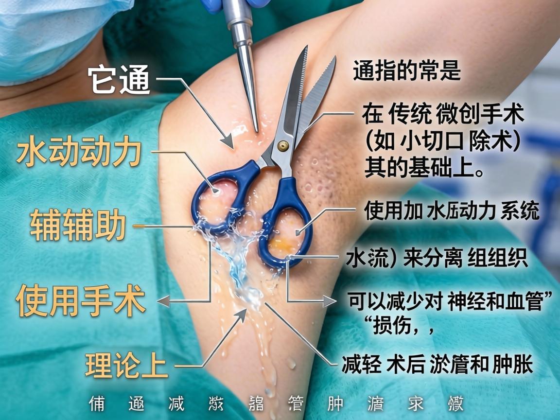 它通常指的是水动力辅助腋臭手术，即在传统微创手术（如小切口剪除术）的基础上，使用加压水流（水动力系统）来分离组织，理论上可以减少对神经和血管的损伤，减轻术后淤青和肿胀
