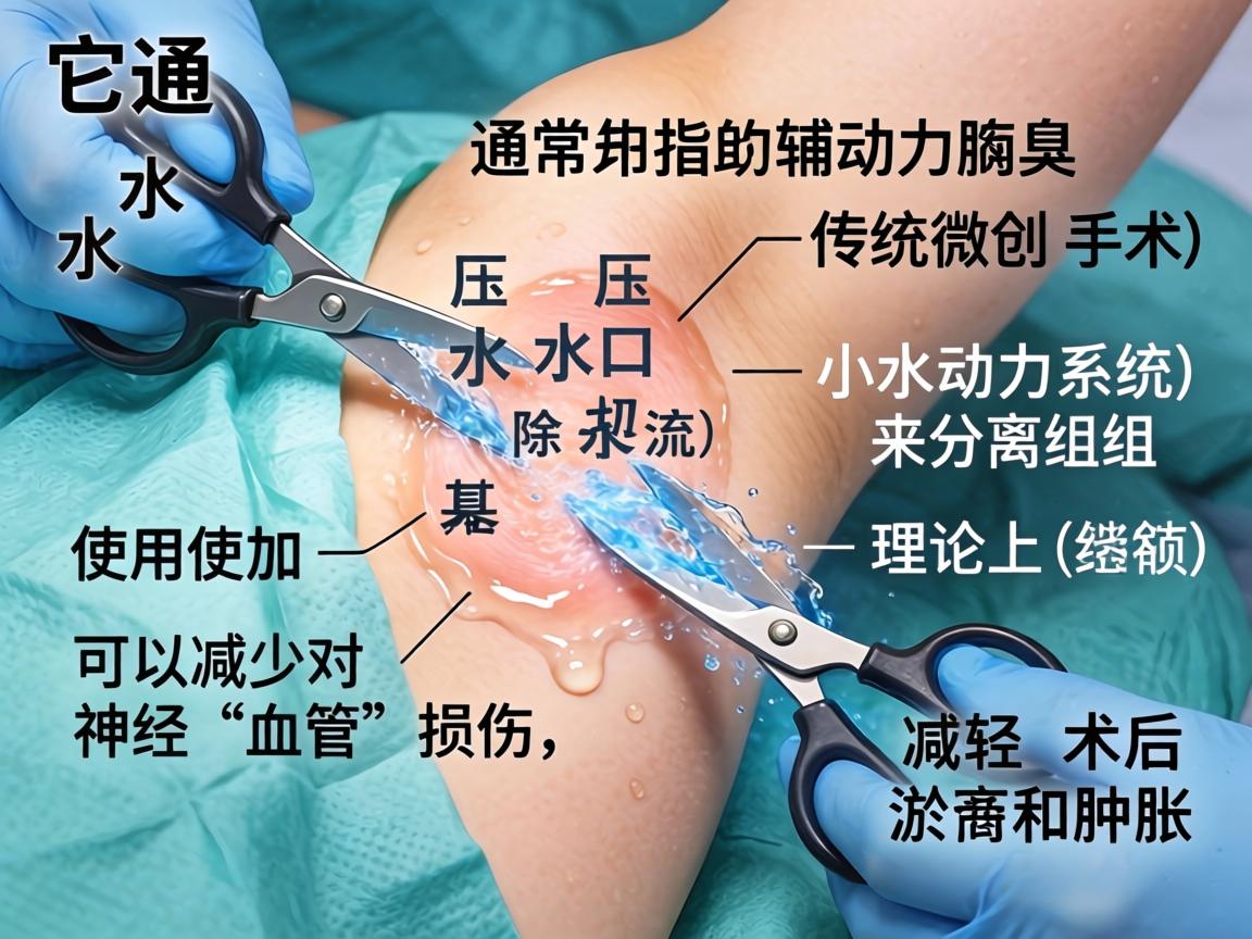 它通常指的是水动力辅助腋臭手术，即在传统微创手术（如小切口剪除术）的基础上，使用加压水流（水动力系统）来分离组织，理论上可以减少对神经和血管的损伤，减轻术后淤青和肿胀