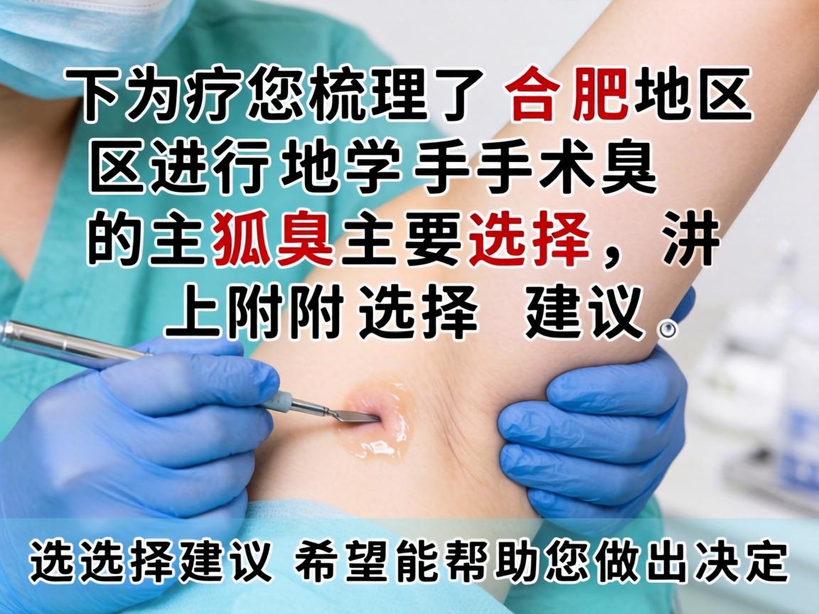 以下为您梳理了合肥地区进行狐臭手术的主要选择,并附上选择建议,希望能帮助您做出决定 以下为您梳理了合肥地区进行狐臭手术的主要选择,并附上选择建议,希望能帮助您做出决定