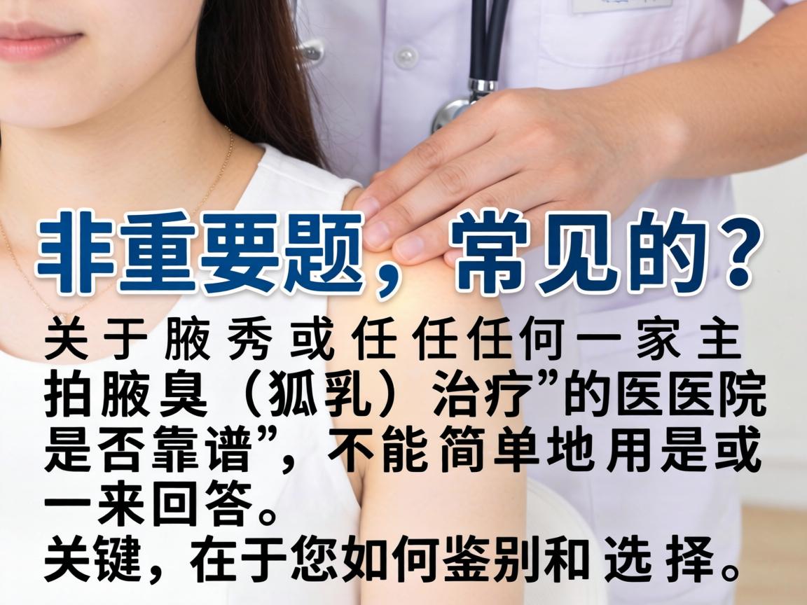 这是一个非常重要且常见的问题。关于腋秀或任何一家主打腋臭（狐臭）治疗的医院是否靠谱，不能简单地用是或否来回答，关键在于您如何鉴别和选择