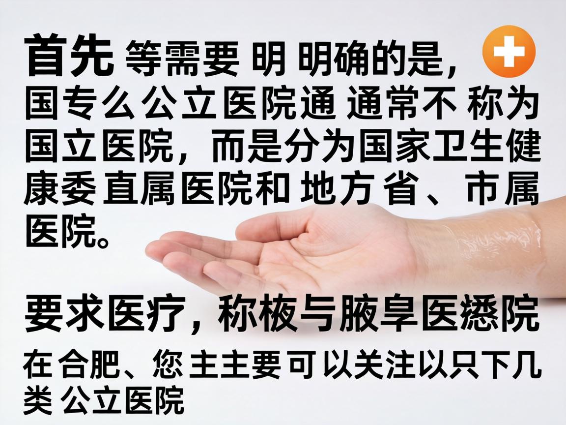 首先需要明确的是，中国公立医院通常不称为国立医院，而是分为国家卫生健康委直属医院和地方省、市属医院。在合肥，您主要可以关注以下几类公立医院