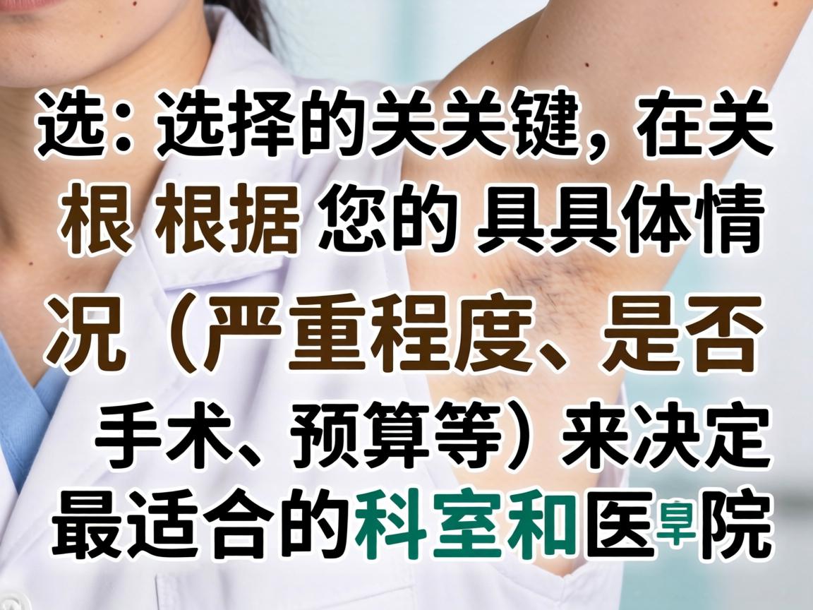 选择的关键在于根据您的具体情况（严重程度、是否手术、预算等）来决定最适合的科室和医院