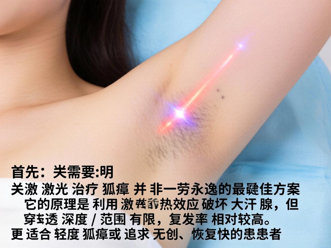 首先，需要明确一个关键点，激光治疗狐臭并非一劳永逸的最佳方案。它的原理是利用激光的热效应破坏大汗腺，但穿透深度和范围有限，复发率相对较高，更适合轻度狐臭或追求无创、恢复快的患者