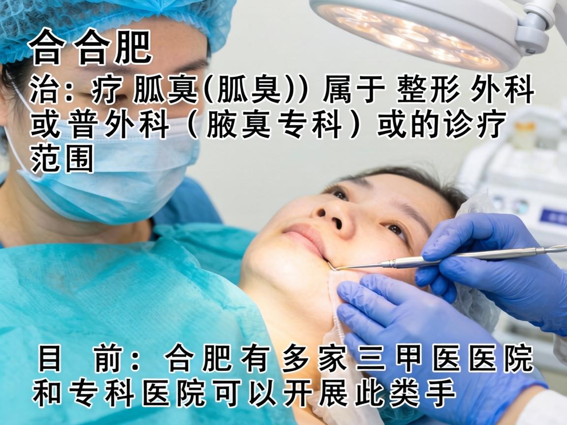 在合肥，治疗狐臭（腋臭）属于整形外科或普外科（腋臭专科）的诊疗范围。目前，合肥有多家三甲医院和专科医院可以开展此类手术
