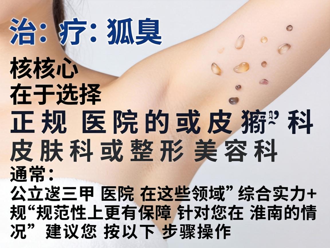 治疗狐臭，核心在于选择正规医院的皮肤科或整形美容科。通常，公立三甲医院在这些领域的综合实力和规范性上更有保障。针对您在淮南的情况，建议您按以下步骤操作