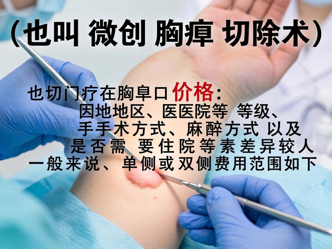 小切口腋臭手术（也叫微创腋臭切除术）的价格因地区、医院等级、手术方式、麻醉方式以及是否需要住院等因素差异较大。一般来说，单侧或双侧的费用范围如下