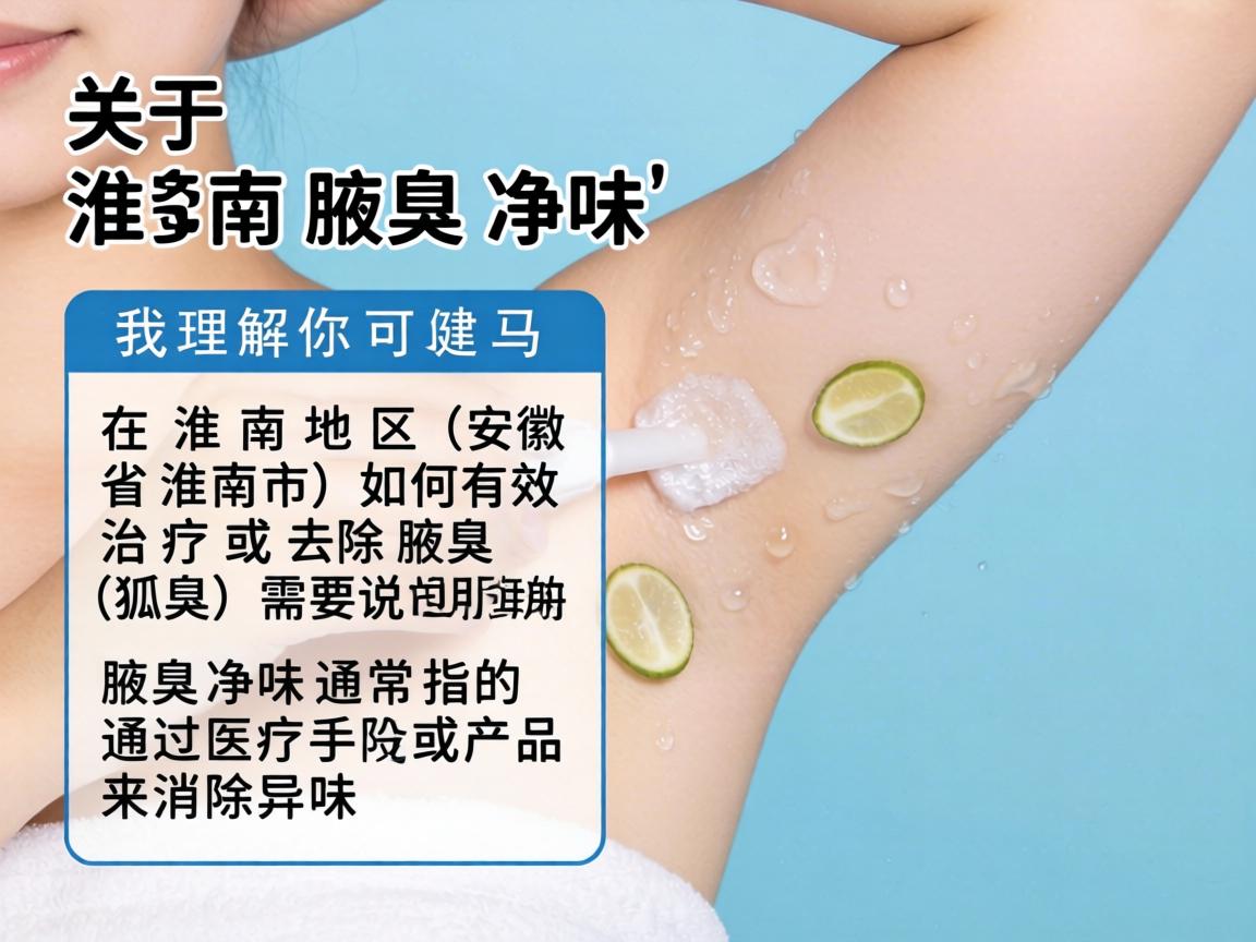 关于淮南腋臭净味,我理解你可能是想了解在淮南地区(安徽省淮南市)如何有效治疗或去除腋臭(狐臭)需要说明的是,腋臭净味通常指的是通过医疗手段或产品来消除异味 关于淮南腋臭净味,我理解你可能是想了解在淮南地区(安徽省淮南市)如何有效治疗或去除腋臭(狐臭)需要说明的是,腋臭净味通常指的是通过医疗手段或产品来消除异味