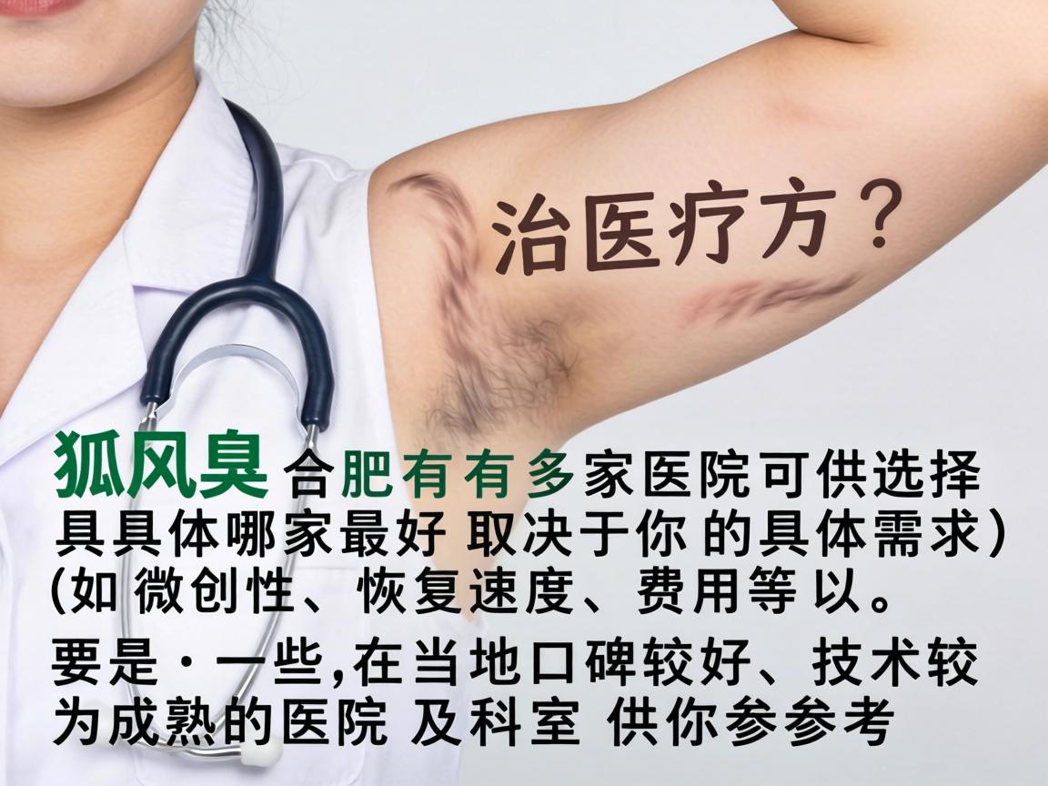 在腋臭（狐臭）治疗方面，合肥有多家医院可供选择，具体哪家最好取决于你的具体需求（如微创性、恢复速度、费用等）以下是一些在当地口碑较好、技术较为成熟的医院及科室供你参考