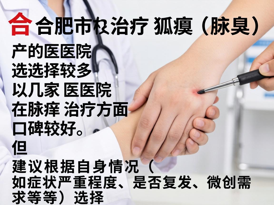 在合肥市，治疗狐臭（腋臭）的医院选择较多，以下几家医院在腋臭治疗方面口碑较好，但建议根据自身情况（如症状严重程度、是否复发、微创需求等）选择