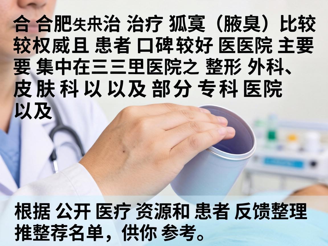 在合肥，治疗狐臭（腋臭）比较权威且患者口碑较好的医院主要集中在三甲医院的整形外科、皮肤科以及部分专科医院。以下是根据公开医疗资源和患者反馈整理的推荐名单，供你参考