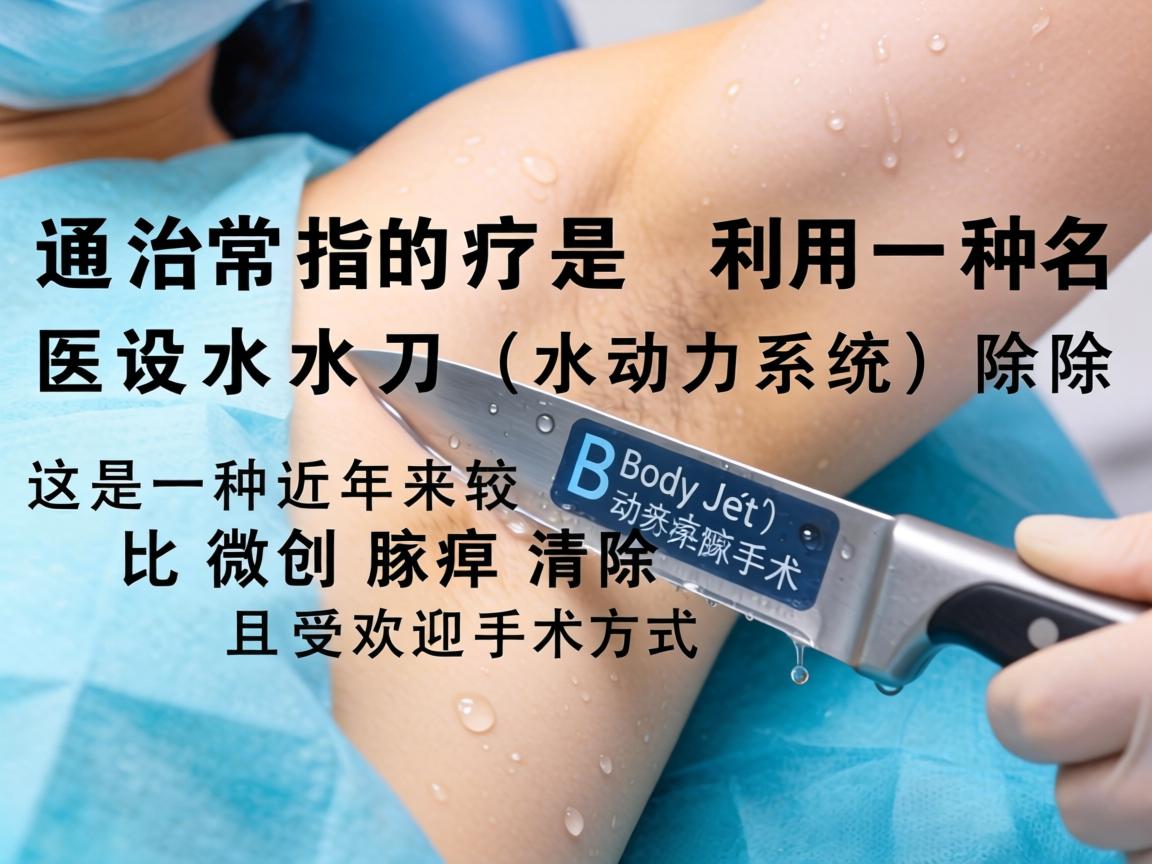 水刀治疗腋臭 通常指的是利用一种名为 水刀 的医疗设备(如 BodyJet 水动力系统)进行的微创腋臭清除术。这是一种近年来比较先进且受欢迎的手术方式 水刀治疗腋臭 通常指的是利用一种名为 水刀 的医疗设备(如 BodyJet 水动力系统)进行的微创腋臭清除术。这是一种近年来比较先进且受欢迎的手术方式