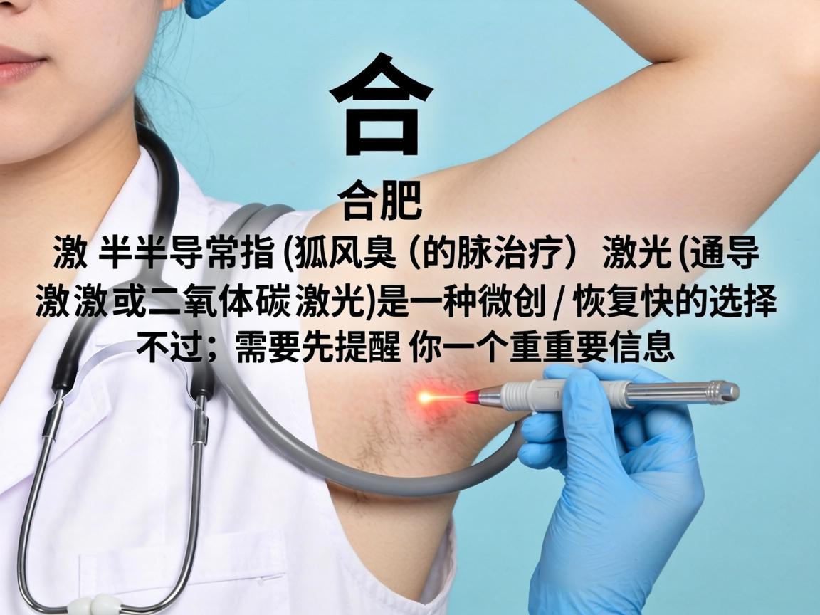 在合肥，对于腋臭（狐臭）的治疗，激光（通常指半导体激光或二氧化碳激光）是一种微创、恢复快的选择。不过，需要先提醒你一个重要信息