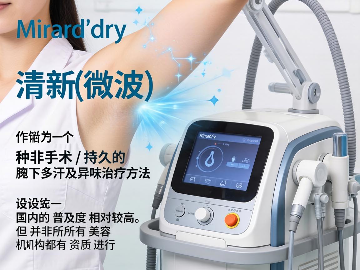 Miradry(清新微波)作为一种非手术、持久的腋下多汗及异味治疗方法,其设备在国内的普及度相对较高,但并非所有美容机构都有资质进行 Miradry(清新微波)作为一种非手术、持久的腋下多汗及异味治疗方法,其设备在国内的普及度相对较高,但并非所有美容机构都有资质进行